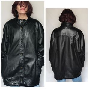 Knee long fancy leather coat super quality